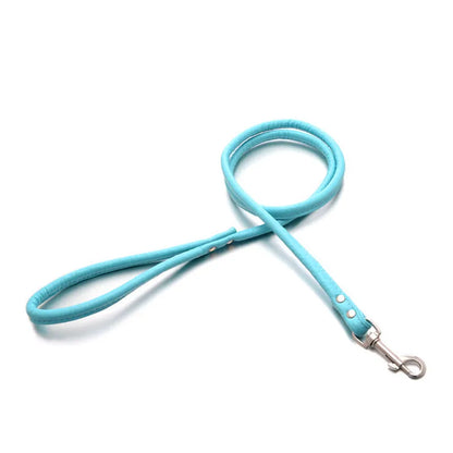 Pet Cat Puppy Dogs Leash Long Smooth PU Leather Leashes Solid Dog Walker Dog Pet Accessories with 5 Color