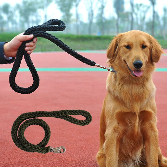 Sturdy Nylon Big Dog Leash for Medium Large Dogs Strong Pet Round Rope Bulldog Golden Retriever Pitbull Lead Chain Pet Supplies