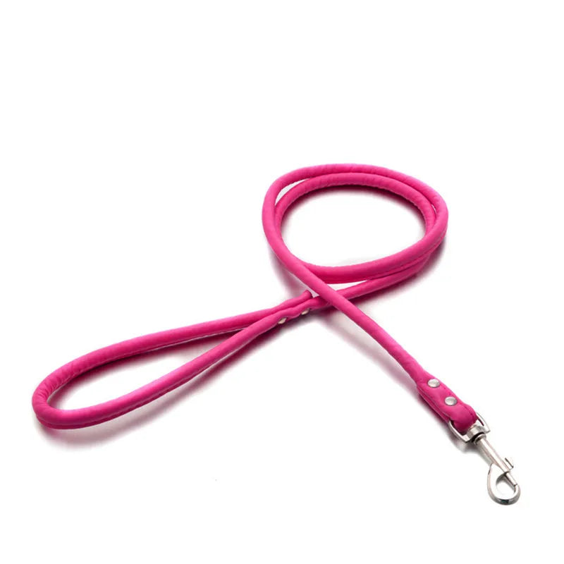 Pet Cat Puppy Dogs Leash Long Smooth PU Leather Leashes Solid Dog Walker Dog Pet Accessories with 5 Color