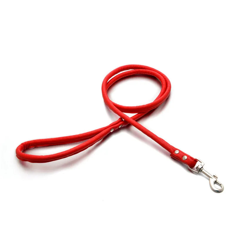 Pet Cat Puppy Dogs Leash Long Smooth PU Leather Leashes Solid Dog Walker Dog Pet Accessories with 5 Color