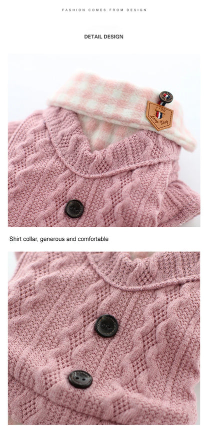 Dog Winter Clothes Button Sweater Soft Warm Puppy Pet Dog Cat Teddy Chihuahua Pug  Autumn Winter Clothing Wool Shirt Sweater