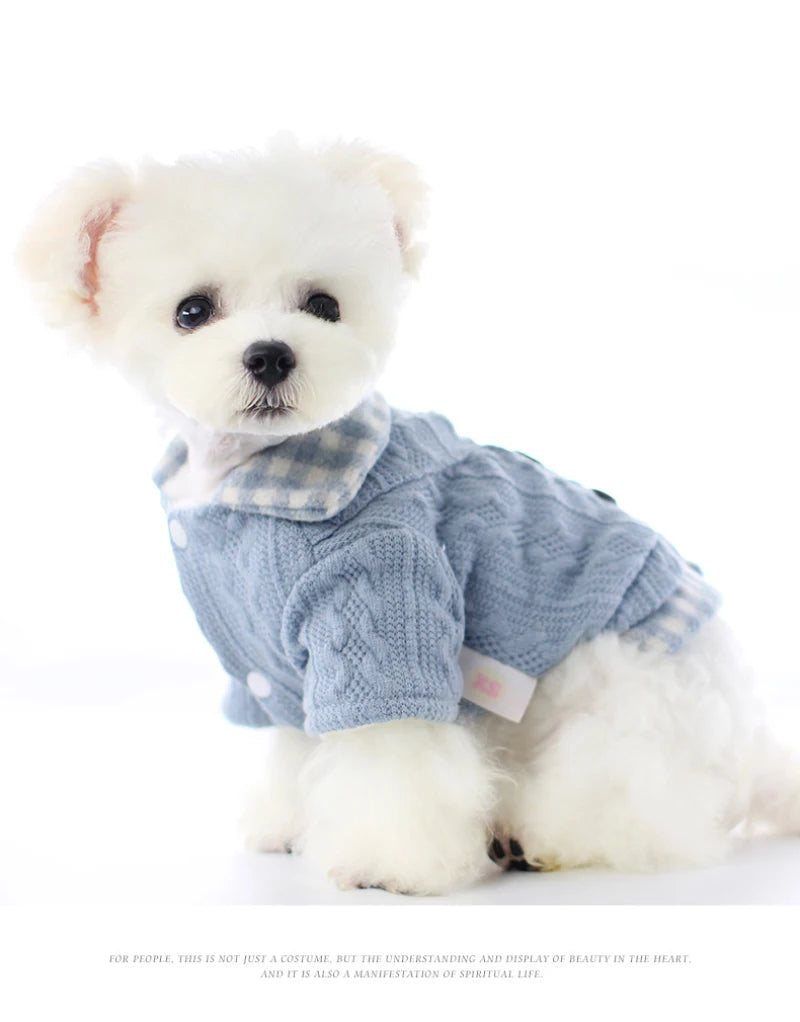 Dog Winter Clothes Button Sweater Soft Warm Puppy Pet Dog Cat Teddy Chihuahua Pug  Autumn Winter Clothing Wool Shirt Sweater