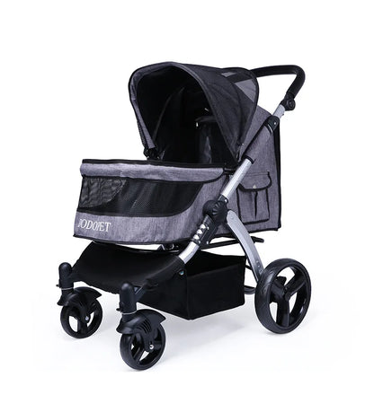 Foldable Large Four-Wheeled Pet Stroller Medium Size for Dogs Samo Golden Retriever Outing Dog Cart Comfortable Go out Stroller