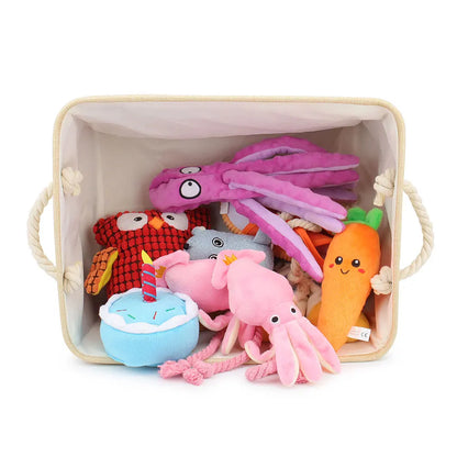 S/M/L Custom Name Pet Toy Basket Cat Dog Foldable Box Print Storage Baskets For Clothes Pets Accessories