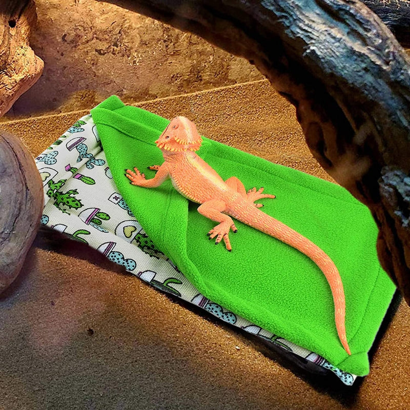 Bearded Dragon Bed with Pillow and Blanket Comfortable Warm Sleeping Bed with Plush Cover for Leopard