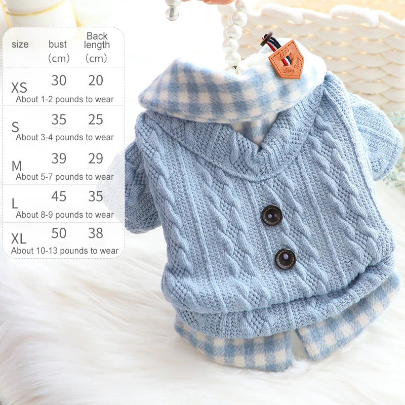 Dog Winter Clothes Button Sweater Soft Warm Puppy Pet Dog Cat Teddy Chihuahua Pug  Autumn Winter Clothing Wool Shirt Sweater