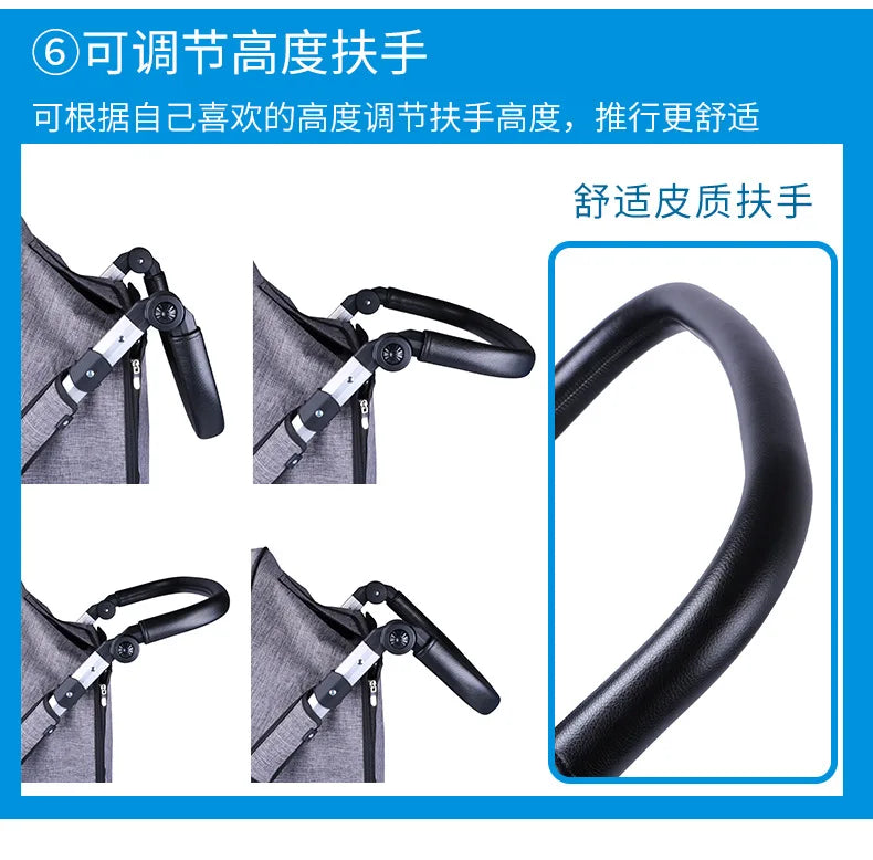 Foldable Large Four-Wheeled Pet Stroller Medium Size for Dogs Samo Golden Retriever Outing Dog Cart Comfortable Go out Stroller