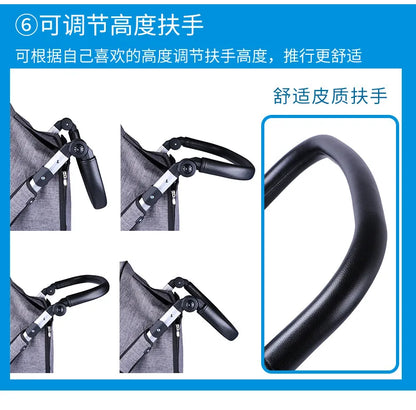 Foldable Large Four-Wheeled Pet Stroller Medium Size for Dogs Samo Golden Retriever Outing Dog Cart Comfortable Go out Stroller