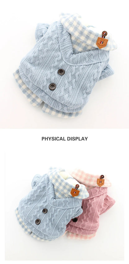 Dog Winter Clothes Button Sweater Soft Warm Puppy Pet Dog Cat Teddy Chihuahua Pug  Autumn Winter Clothing Wool Shirt Sweater