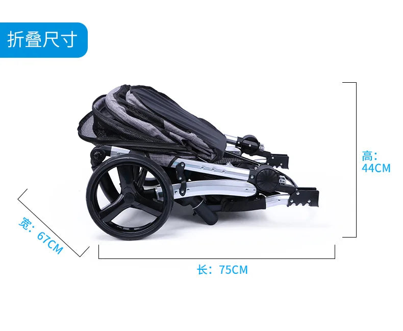 Foldable Large Four-Wheeled Pet Stroller Medium Size for Dogs Samo Golden Retriever Outing Dog Cart Comfortable Go out Stroller