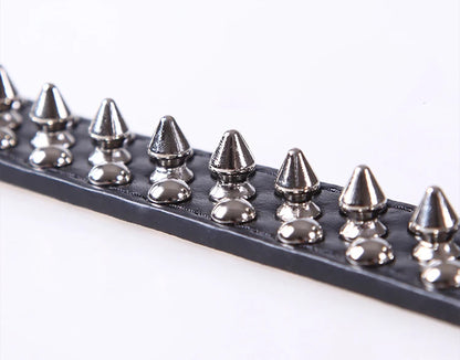 Adjustable Leather Pet Dog collar Neck Strap Supplies PU Leather Punk Rivet Spiked Dog Collar Pet Collars For Small Dog Cat