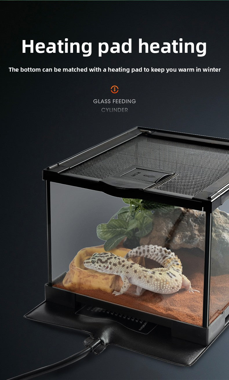 Professional glass reptile terrarium for chameleon,lizard,and snake,suitable for horned frog and water turtle,clear ventilation