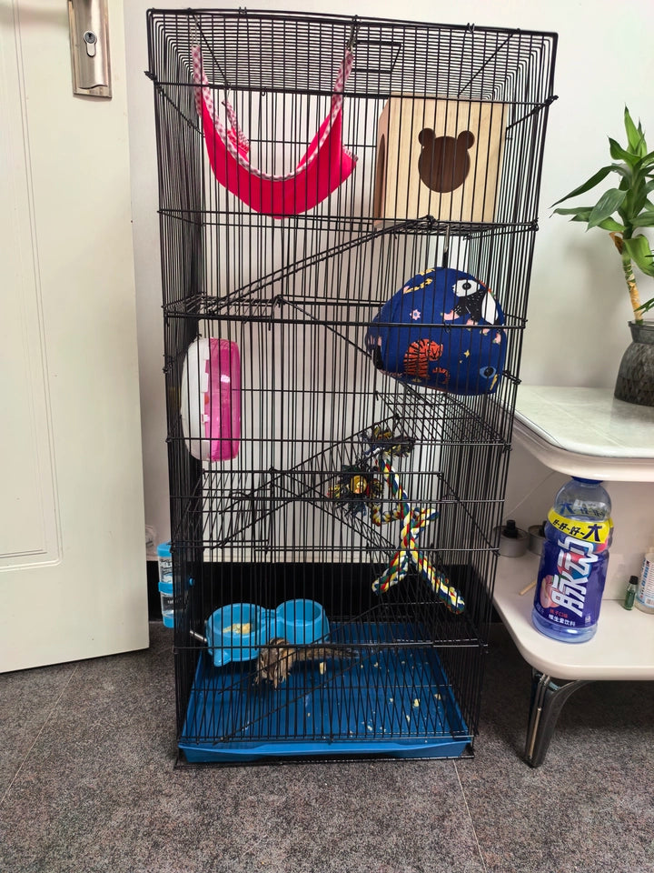 ‌Jumbo Hedgehog Sugar Glider Cage - Reinforced Escape-Proof Habitat, Chew-Resistant Large Base for Rats Hamsters