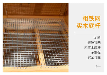 152*66*100cm Wooden Cage for Chicken Coop Hen Cat Dog House Household Easy Clean Outdoor Pet Cage Solid Wood