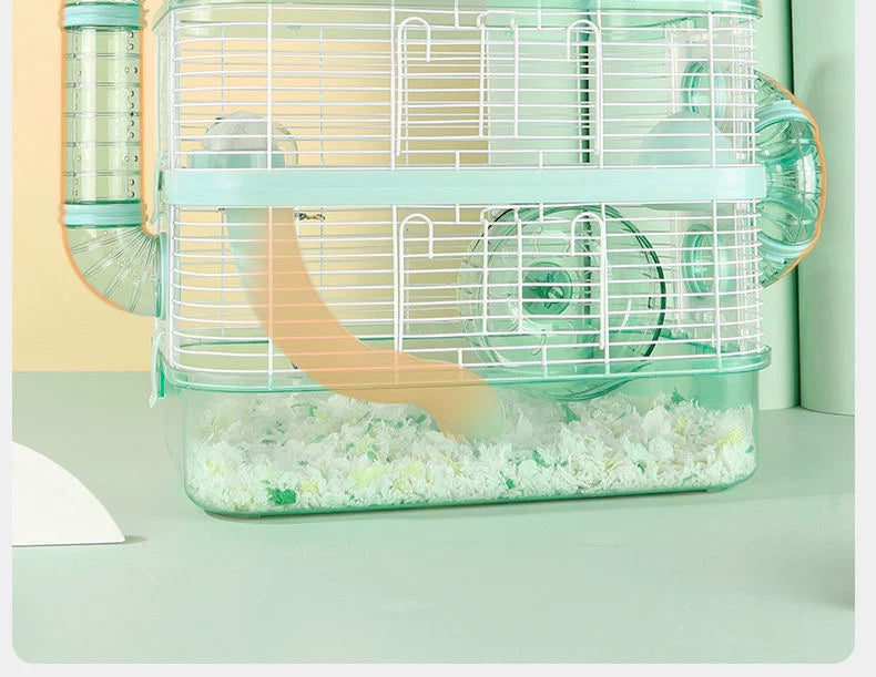 Hamster Cage Luxury Transparent Acrylic Panoramic 3layer Golden Thread Bear Breathable Waterproof Special Cage Accessories