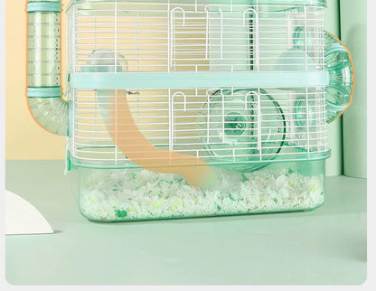 Hamster Cage Luxury Transparent Acrylic Panoramic 3layer Golden Thread Bear Breathable Waterproof Special Cage Accessories