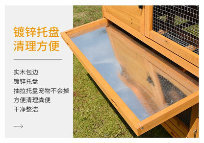 152*66*100cm Wooden Cage for Chicken Coop Hen Cat Dog House Household Easy Clean Outdoor Pet Cage Solid Wood
