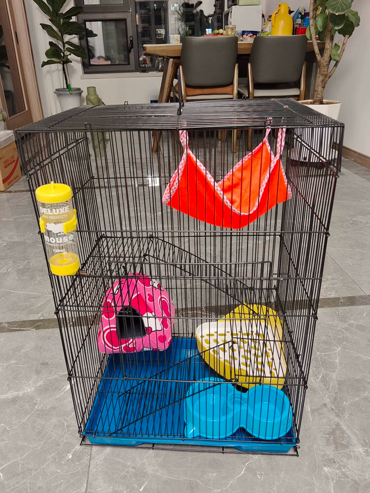 ‌Jumbo Hedgehog Sugar Glider Cage - Reinforced Escape-Proof Habitat, Chew-Resistant Large Base for Rats Hamsters