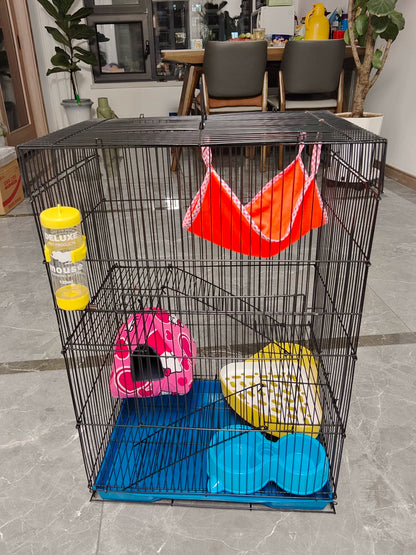 ‌Jumbo Hedgehog Sugar Glider Cage - Reinforced Escape-Proof Habitat, Chew-Resistant Large Base for Rats Hamsters
