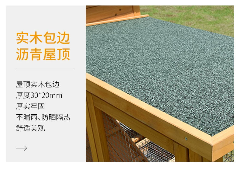 152*66*100cm Wooden Cage for Chicken Coop Hen Cat Dog House Household Easy Clean Outdoor Pet Cage Solid Wood