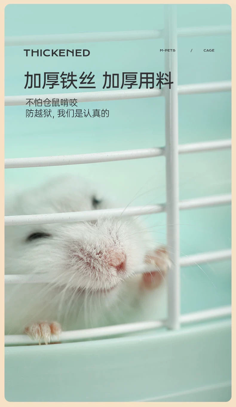 Hamster Cage Luxury Transparent Acrylic Panoramic 3layer Golden Thread Bear Breathable Waterproof Special Cage Accessories