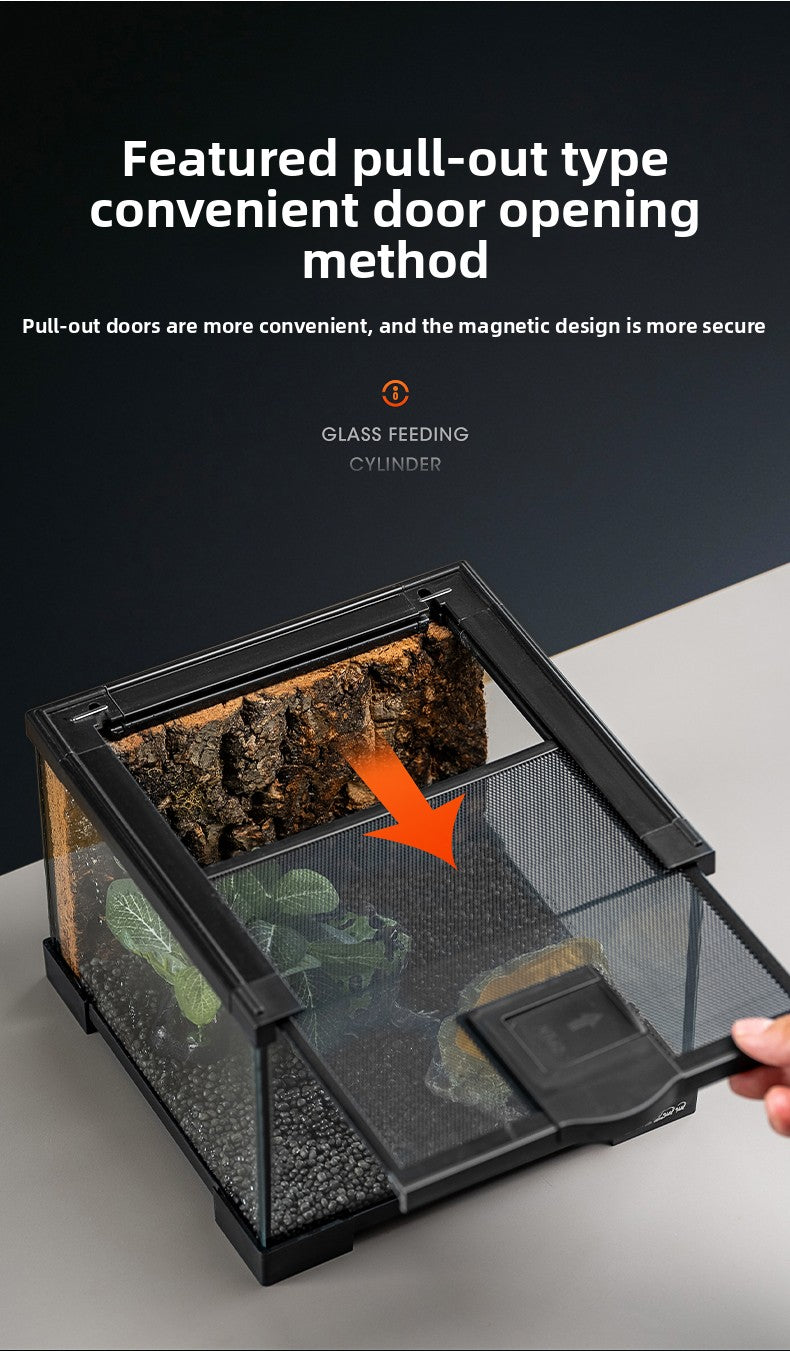 Professional glass reptile terrarium for chameleon,lizard,and snake,suitable for horned frog and water turtle,clear ventilation
