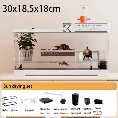 Reptile Terrariums Desktop Ecological Tank Amphibious Transparent Landscaping Terrariums Turtle Tarantulas Geckos Breeding Box