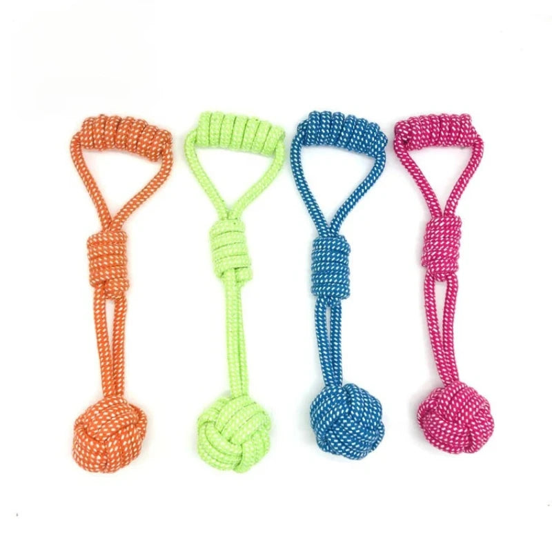 Dog Rope Toys for Chewing and Tugging, Interactive Knot Rope Ball Toys For Dogs Puppies Cats Pet Supplies Random Color