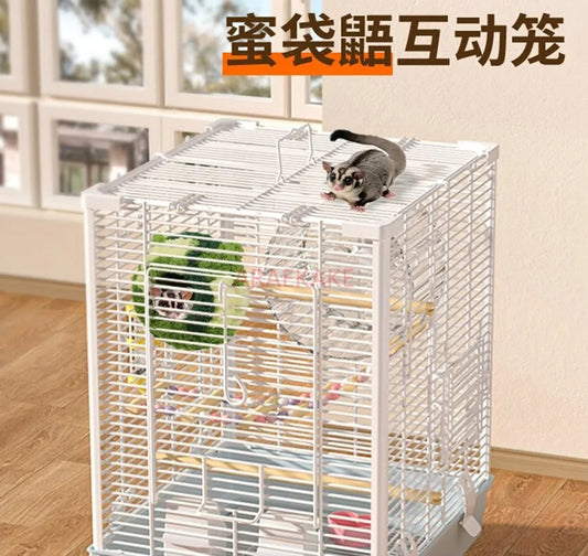 Honey bag glider breeding cage, special insulation and encryption cage for flying mice, flower branch rat wire cage, squirrel