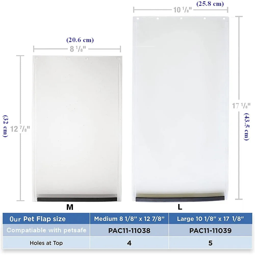 Dog Pet Door Replacement Flap Compatible with PetSafe M For PAC11-11038 L for 11039 Most Energy Efficient Less Shrinkage BPA F