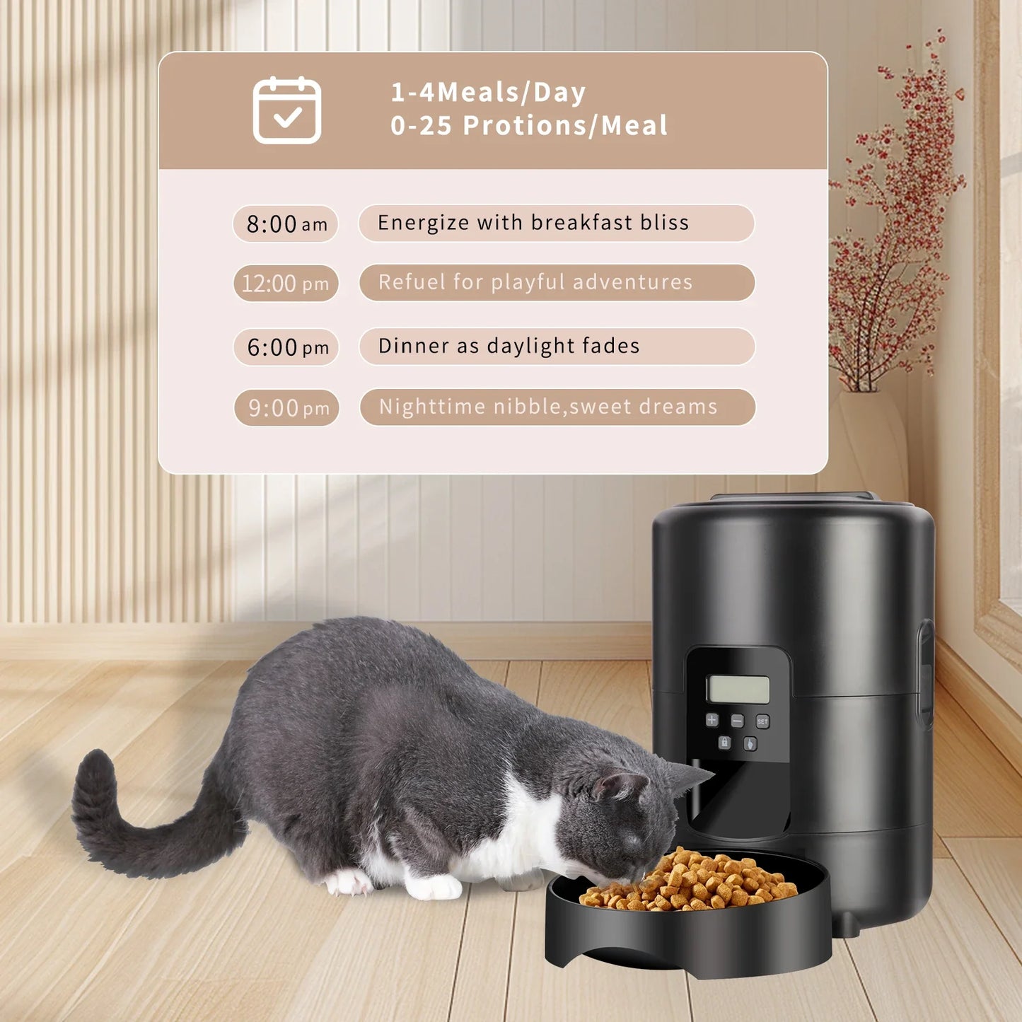2L APP Control Automatic Pet Feeder Button Version Auto Cat Food Dispenser Smart Control Pet Feeder Dry Food Bowl for Cats Dogs