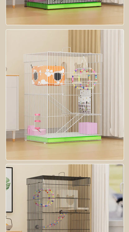 ‌3-Tier Extra Large Small Pet Cage - Sugar Glider Ferret-Proof Habitat, Multi-Level Rat Mansion Villa, Chew-Proof Removable Tray