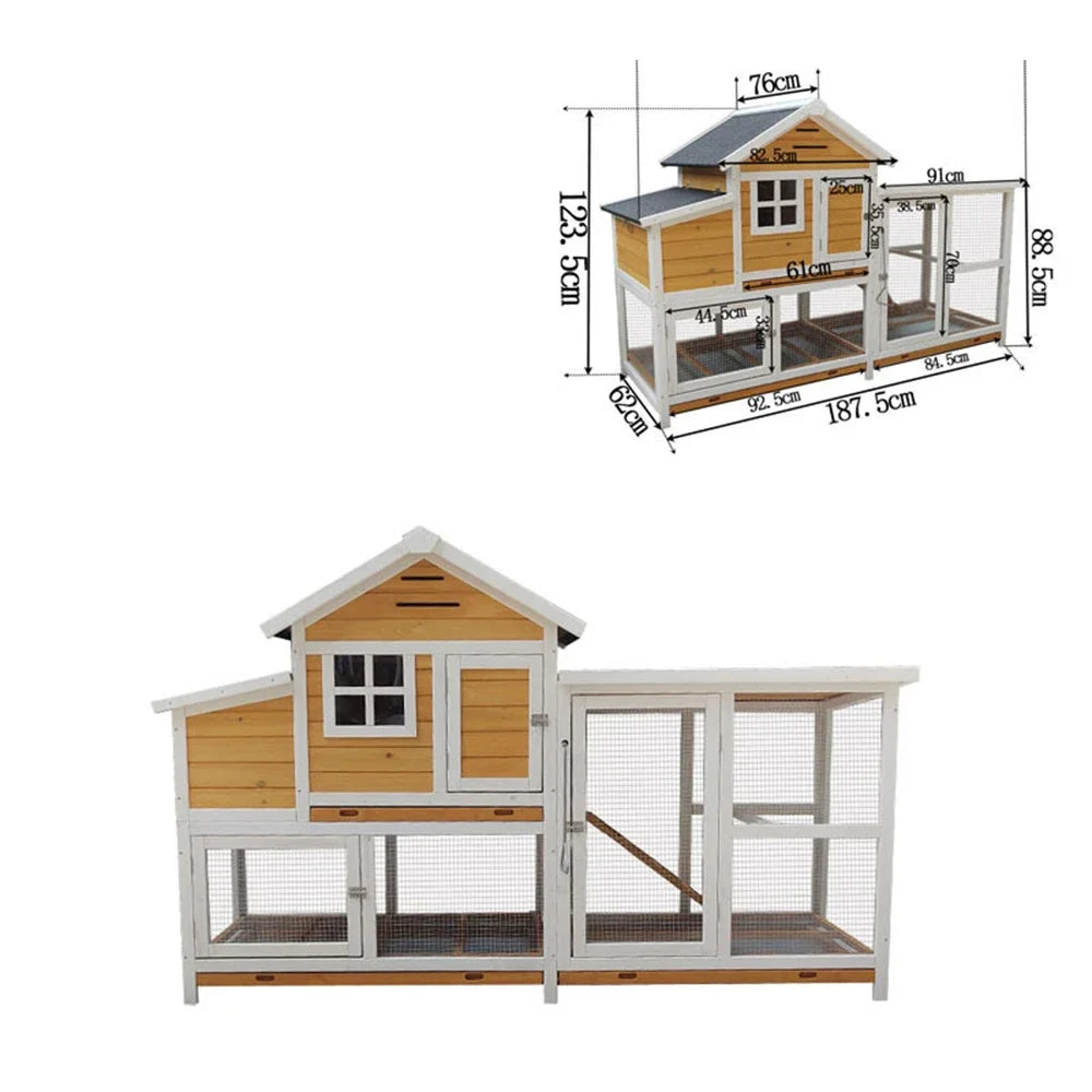 Wholesale Luxury Wooden Outdoor Waterproof Large Rabbit Cage Pet Cage House Chicken Coop