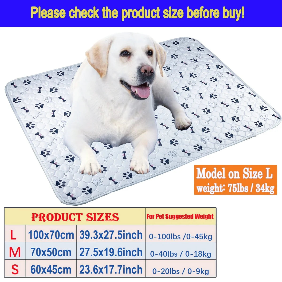 2pcs Large Pet Dog Pee Pads, Rosa Rink Washable Sleep Play Pad, Reusable Dogs Puppy Pads Pet Training Pads for Dogs, Absorbent a