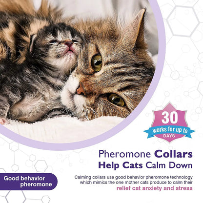 Pet Calming Collar For Cats Dogs Adjustable Anxiety Pheromone Reducing Pet Collar Lasting Natural Calm Relax Soothing Collars