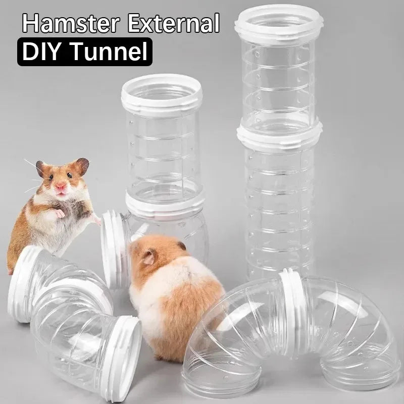 Hamster Tube Set Transparent Curved Tube Pet Cage Tunnel Connection Tunnel Exercise Toy Suitable for Mice Hamsters Rats and Ot