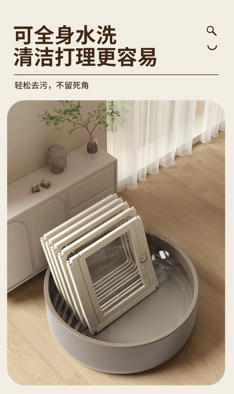 ‌Transparent Acrylic Dog Playpen Safety Pet Fence Non-Scratch Durable Kennel Easy-Clean Indoor House Removable Panels