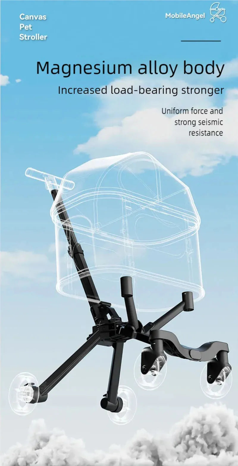 New pet stroller for outdoor use, lightweight and foldable, suitable for medium-sized and small dog and cat households. Outdoor