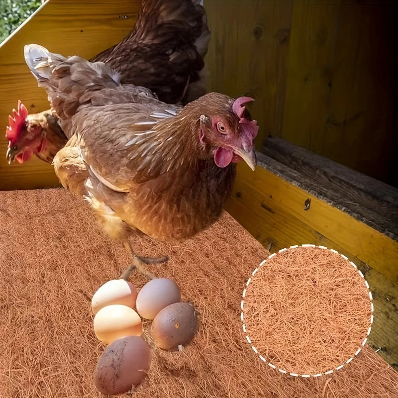 Chicken Coop Nest Eco-Friendly Coconut Coir & Palm Fiber Chicken Nesting Pads - Reusable Hens Bedding Mats for Egg Layinga