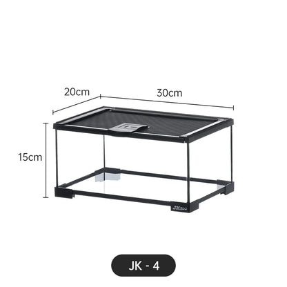 Climbing Pet Glass Tank,Lizard&Frog Habitat,Water Turtle&Hermit Crab Tank,Spider Enclosure for Reptiles,Horned Frog Breeding
