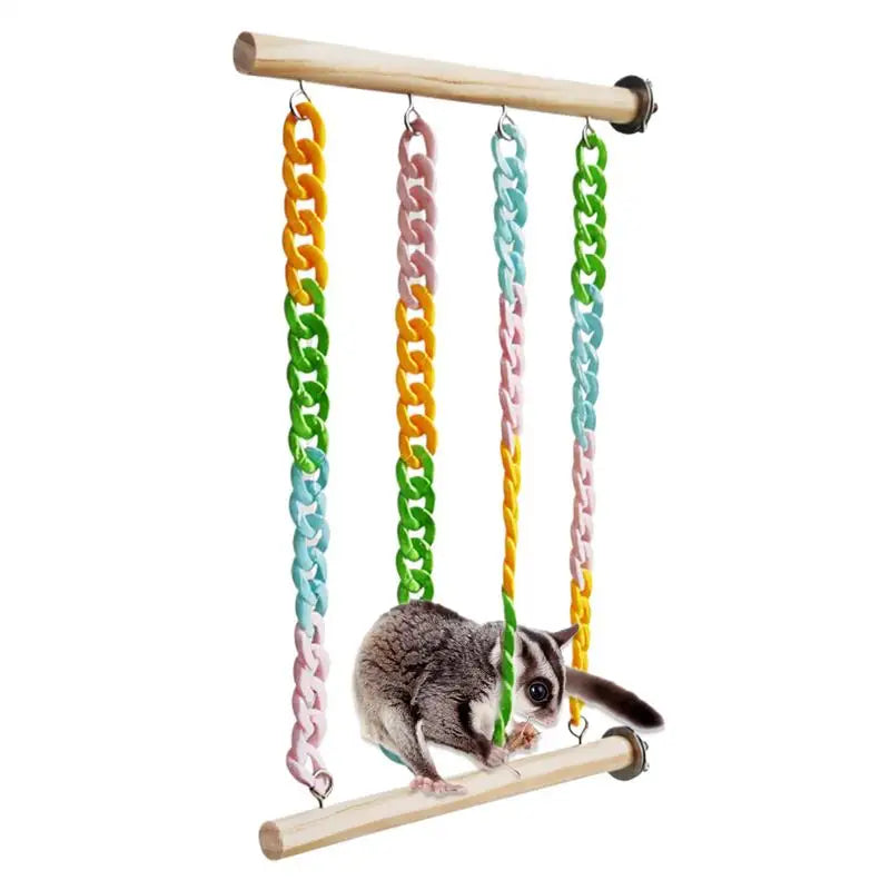 Sugar Glider Climbing Swing hanging Toy Cage Swing for Enrichment Small Pets Sugar Gliders and Hamsters Climbing Chain Swing