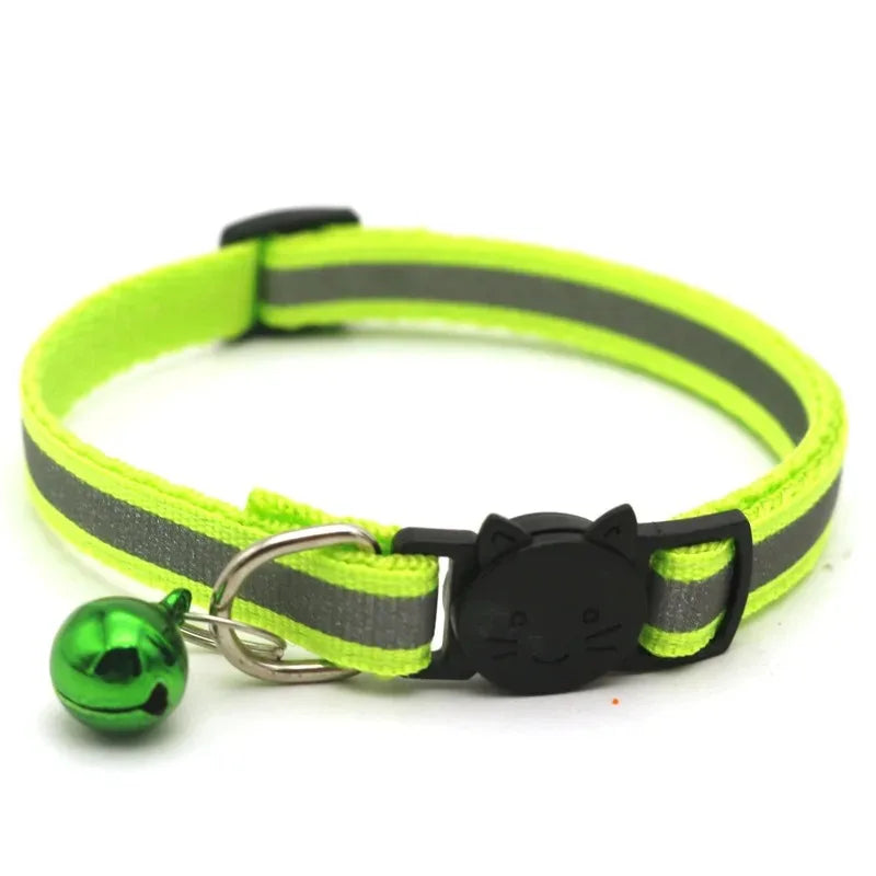 10Pcs Wholesale Collars for Cat Collar With Bell Adjustable Necklace Cat Puppy kitten Collar Dropshipping Pet Cats Collar
