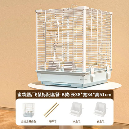 Small Pet Cage Insulated Habitat for Sugar Glider Degu Mouse Rat Chinchilla Ferret with Dense Metal Wire