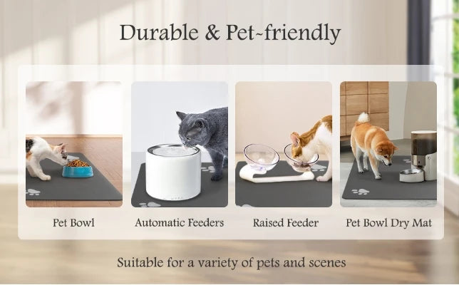 VIKAMA Cartoon Pet Diatomaceous Earth Mat Water-Absorbent Quick-Drying Non-Slip Mat Cat Litter Mat Cat Dining Mat Home Decor