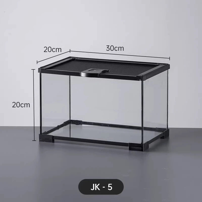 Professional glass reptile terrarium for chameleon,lizard,and snake,suitable for horned frog and water turtle,clear ventilation