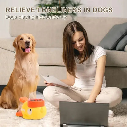 Interactive Dog Toy Pet Automatic Food Treat Dispenser Cartoon Duck Design Slow Food Pet Snack Feeder for Dog Training