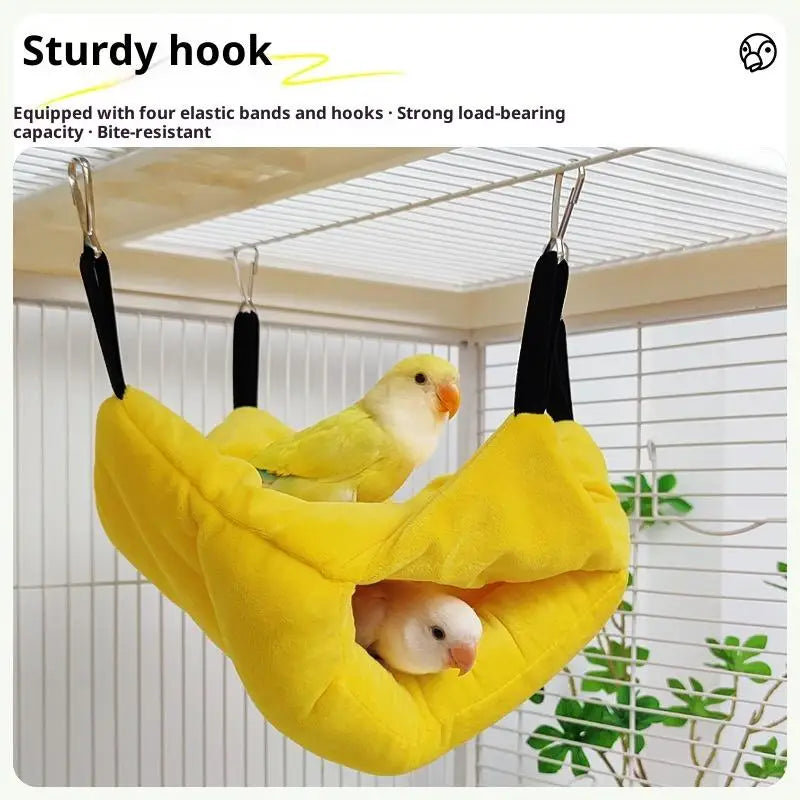 Pet Bird Parrot Hangable Cages Warm Hammock Hut Tent Warm Durable Wear-resistant Hanging Cave Sleeping Hatching Cage Decoration