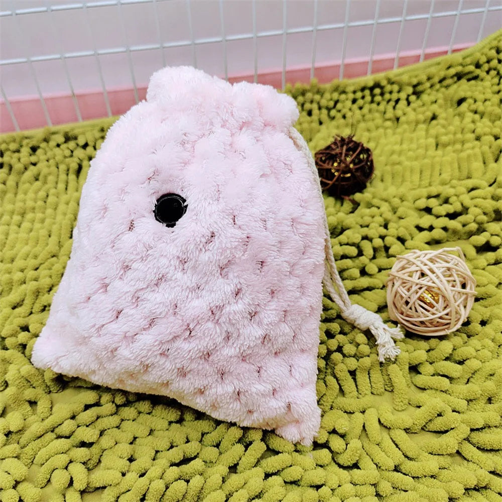 Sugar Glider Pouch Warm Cotton Sugar Glider Nest Portable Sugar Glider Cage Carrier Bag With Drawstring For Squirrels Marmosets