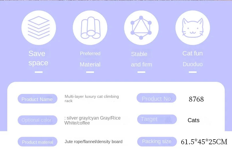 Large Cat Tree Tower with Multiple Hamocks, Scratch Tower, Villa Training Aids, Furniture, Pet Products Supplies