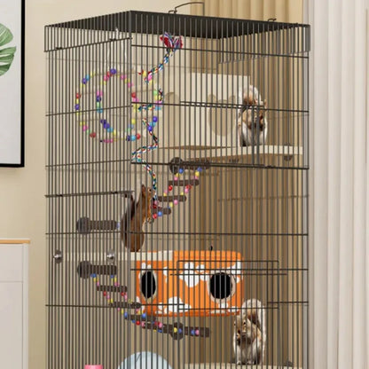 ‌3-Tier Extra Large Small Pet Cage - Sugar Glider Ferret-Proof Habitat, Multi-Level Rat Mansion Villa, Chew-Proof Removable Tray